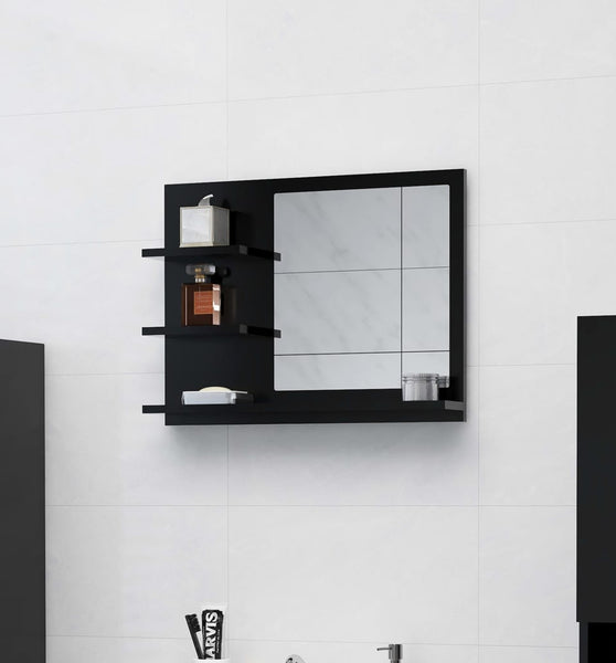 Badspiegel Schwarz 60x10,5x45 cm Holzwerkstoff