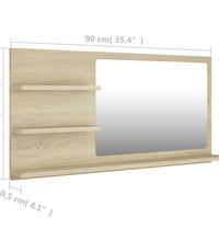 Badspiegel Sonoma-Eiche 90x10,5x45 cm Holzwerkstoff
