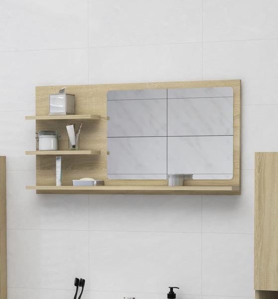 Badspiegel Sonoma-Eiche 90x10,5x45 cm Holzwerkstoff
