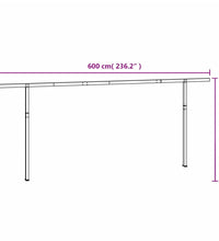 Stützen für Markisen Weiß 600x245 cm Eisen