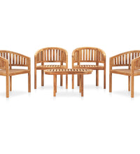 5-tlg. Garten-Lounge-Set Massivholz Teak