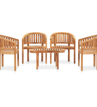 5-tlg. Garten-Lounge-Set Massivholz Teak