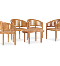 5-tlg. Garten-Lounge-Set Massivholz Teak