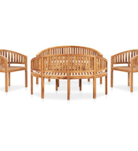 5-tlg. Garten-Lounge-Set Massivholz Teak