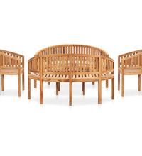 5-tlg. Garten-Lounge-Set Massivholz Teak