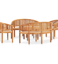 5-tlg. Garten-Lounge-Set Massivholz Teak