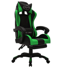 Gaming-Stuhl mit RGB LED-Leuchten Grün und Schwarz Kunstleder