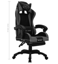Gaming-Stuhl mit RGB LED-Leuchten Grau und Schwarz Kunstleder