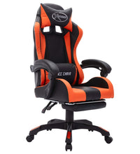 Gaming-Stuhl mit RGB LED-Leuchten Orange und Schwarz Kunstleder