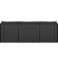 8-tlg. Garten-Lounge-Set mit Kissen Poly Rattan Schwarz