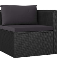 8-tlg. Garten-Lounge-Set mit Kissen Poly Rattan Schwarz