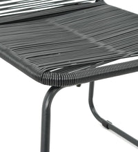 3-tlg. Garten-Essgruppe PVC Rattan Schwarz und Braun