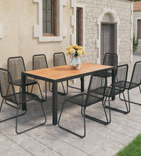 9-tlg. Garten-Essgruppe PVC Rattan Schwarz und Braun