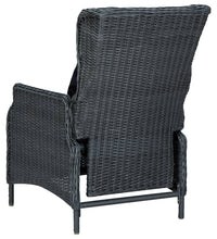 3-tlg. Garten-Lounge-Set mit Auflagen Poly Rattan Dunkelgrau