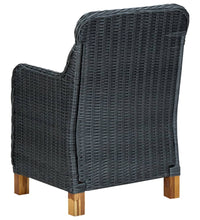 3-tlg. Garten-Lounge-Set mit Auflagen Poly Rattan Dunkelgrau