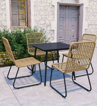 5-tlg. Garten-Essgruppe Poly Rattan und Glas