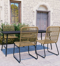 5-tlg. Garten-Essgruppe Poly Rattan und Glas