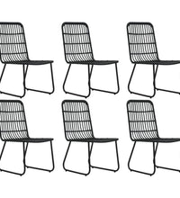 7-tlg. Garten-Essgruppe Poly Rattan und Glas