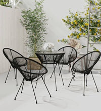 5-tlg. Garten-Essgruppe PVC Rattan Schwarz