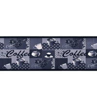 Küchenteppich Waschbar Kaffee Blau 60x180 cm