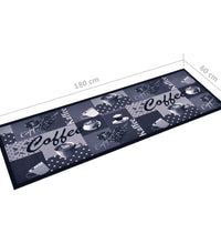 Küchenteppich Waschbar Kaffee Blau 60x180 cm