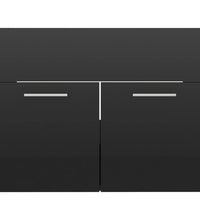 2-tlg. Badmöbel-Set Hochglanz-Schwarz Holzwerkstoff