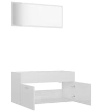 2-tlg. Badmöbel-Set Hochglanz-Weiß Holzwerkstoff