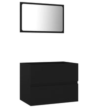 2-tlg. Badmöbel-Set Schwarz Holzwerkstoff