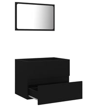 2-tlg. Badmöbel-Set Schwarz Holzwerkstoff