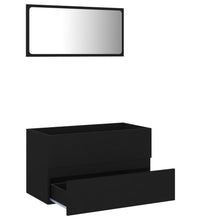 2-tlg. Badmöbel-Set Schwarz Holzwerkstoff