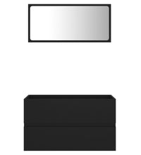 2-tlg. Badmöbel-Set Schwarz Holzwerkstoff