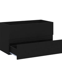 2-tlg. Badmöbel-Set Schwarz Holzwerkstoff