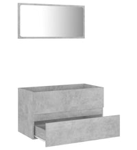 2-tlg. Badmöbel-Set Betongrau Holzwerkstoff