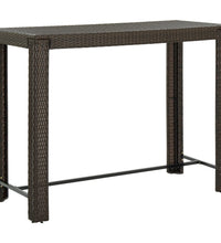 7-tlg. Gartenbar-Set mit Kissen Poly Rattan Braun