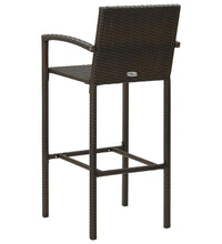 3-tlg. Garten-Bar-Set mit Armlehnen Poly Rattan Braun