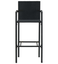 3-tlg. Garten-Bar-Set mit Armlehnen Poly Rattan Schwarz