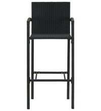 5-tlg. Garten-Bar-Set mit Armlehnen Poly Rattan Schwarz