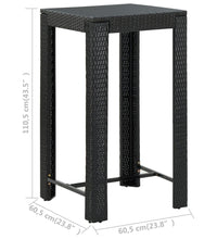 5-tlg. Garten-Bar-Set mit Armlehnen Poly Rattan Schwarz