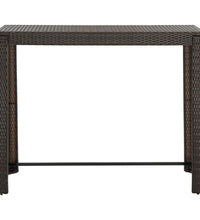 7-tlg. Garten-Bar-Set mit Armlehnen Poly Rattan Braun