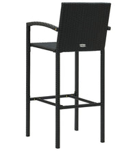 5-tlg. Gartenbar-Set Poly Rattan Schwarz