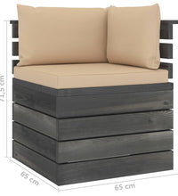 Garten-Palettensofa 2-Sitzer mit Kissen Kiefer Massivholz