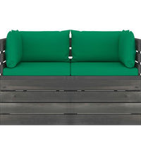 Garten-Palettensofa 2-Sitzer mit Kissen Kiefer Massivholz