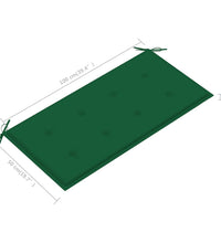 Gartenbank mit Grüner Auflage 112 cm Massivholz Teak