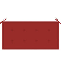 Gartenbank mit Roter Auflage 112 cm Massivholz Teak