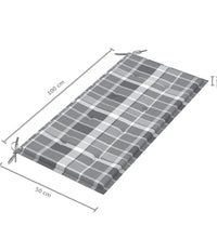Gartenbank Graue Karomuster-Auflage 112 cm Massivholz Teak