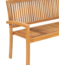 Stapelbare Gartenbank mit Auflage 159 cm Massivholz Teak