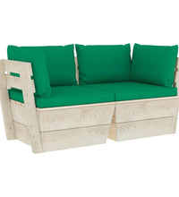 Garten-Palettensofa 2-Sitzer mit Kissen Fichtenholz