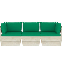 Garten-Palettensofa 3-Sitzer mit Kissen Fichtenholz