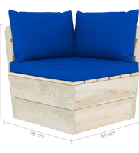 Garten-Palettensofa 4-Sitzer mit Kissen Fichtenholz