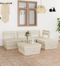 5-tlg. Garten-Paletten-Lounge-Set Imprägniertes Fichtenholz